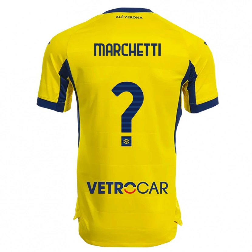Danxen Damen Nicolò Marchetti #0 Gelb Marineblau Auswärtstrikot Trikot 2025/26 T-Shirt
