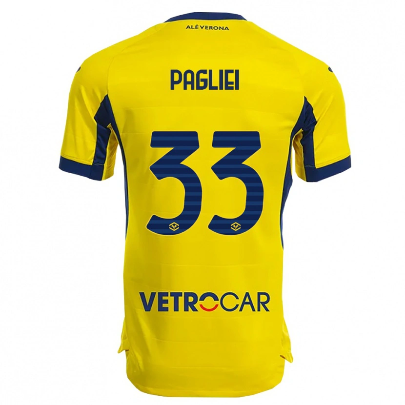 Danxen Damen Matteo Pagliei #33 Gelb Marineblau Auswärtstrikot Trikot 2025/26 T-Shirt