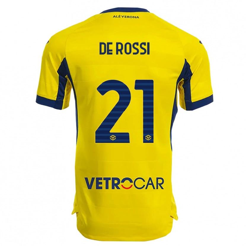Danxen Damen Michele De Rossi #21 Gelb Marineblau Auswärtstrikot Trikot 2025/26 T-Shirt