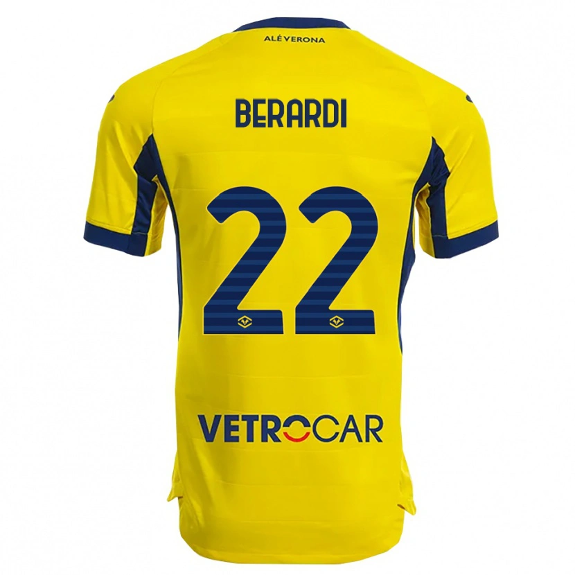 Danxen Damen Alessandro Berardi #22 Gelb Marineblau Auswärtstrikot Trikot 2025/26 T-Shirt