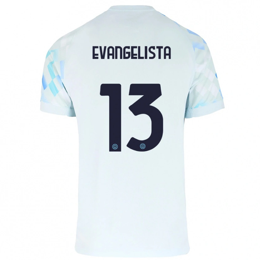 Danxen Damen Edoardo Evangelista #13 Weiß Blau Auswärtstrikot Trikot 2025/26 T-Shirt