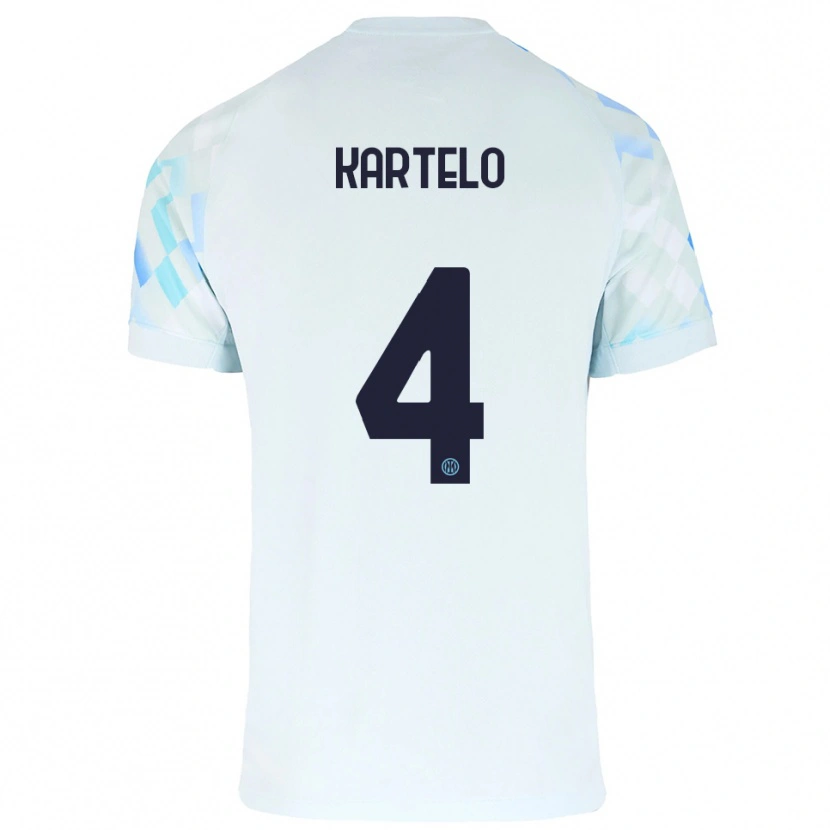Danxen Damen Dominik Kartelo #4 Weiß Blau Auswärtstrikot Trikot 2025/26 T-Shirt