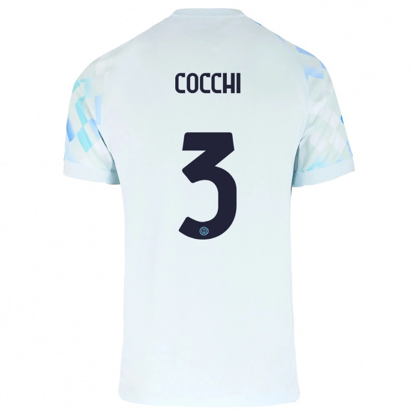 Danxen Damen Matteo Cocchi #3 Weiß Blau Auswärtstrikot Trikot 2025/26 T-Shirt