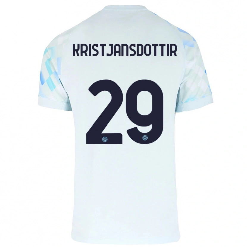 Danxen Damen Anna Bjork Kristjansdottir #29 Weiß Blau Auswärtstrikot Trikot 2025/26 T-Shirt