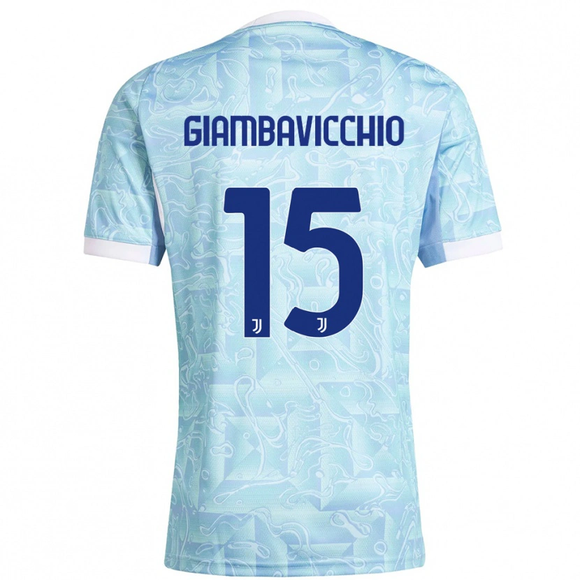 Danxen Damen Franco Giambavicchio #15 Himmelblau Gelb Auswärtstrikot Trikot 2025/26 T-Shirt