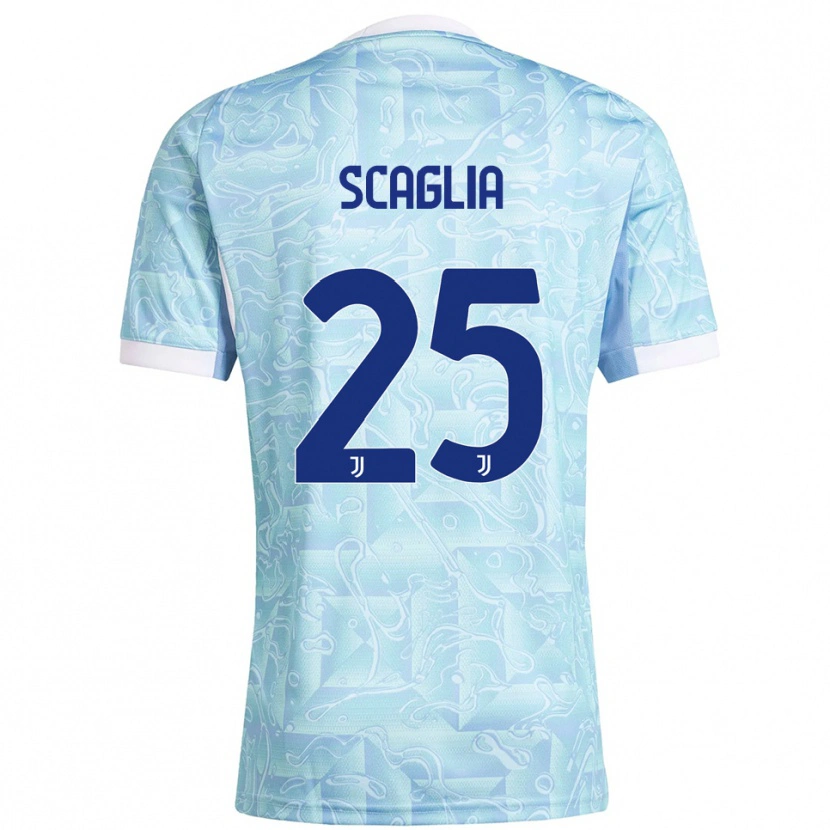 Danxen Damen Simone Scaglia #25 Himmelblau Gelb Auswärtstrikot Trikot 2025/26 T-Shirt