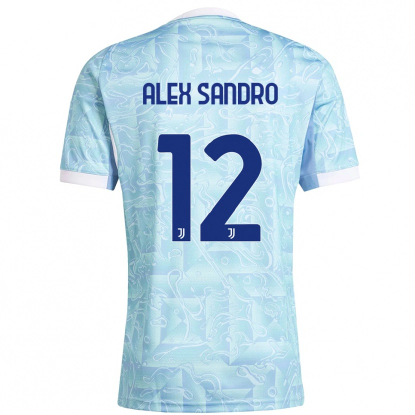 Danxen Damen Alex Sandro #12 Himmelblau Gelb Auswärtstrikot Trikot 2025/26 T-Shirt