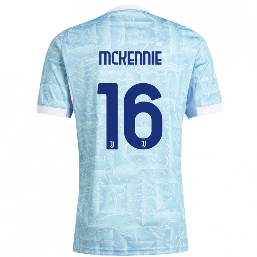 Danxen Damen Weston Mckennie #16 Himmelblau Gelb Auswärtstrikot Trikot 2025/26 T-Shirt
