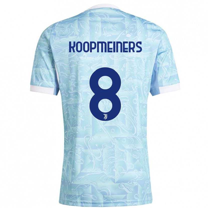 Danxen Damen Teun Koopmeiners #8 Himmelblau Gelb Auswärtstrikot Trikot 2025/26 T-Shirt