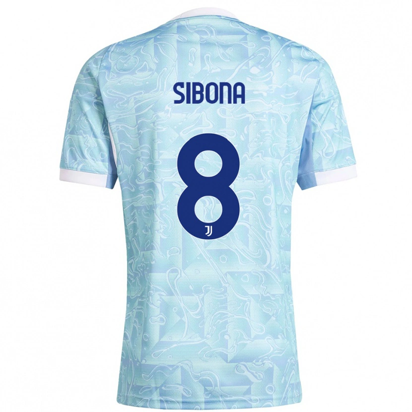 Danxen Damen Tommaso Sibona #8 Himmelblau Gelb Auswärtstrikot Trikot 2025/26 T-Shirt