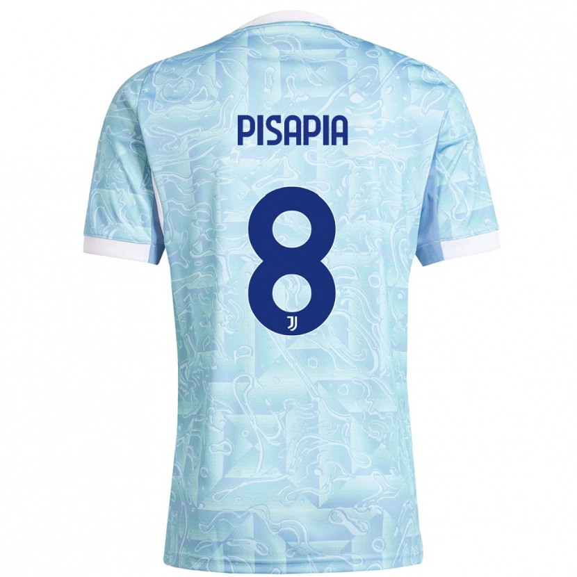 Danxen Damen Luciano Pisapia #8 Himmelblau Gelb Auswärtstrikot Trikot 2025/26 T-Shirt