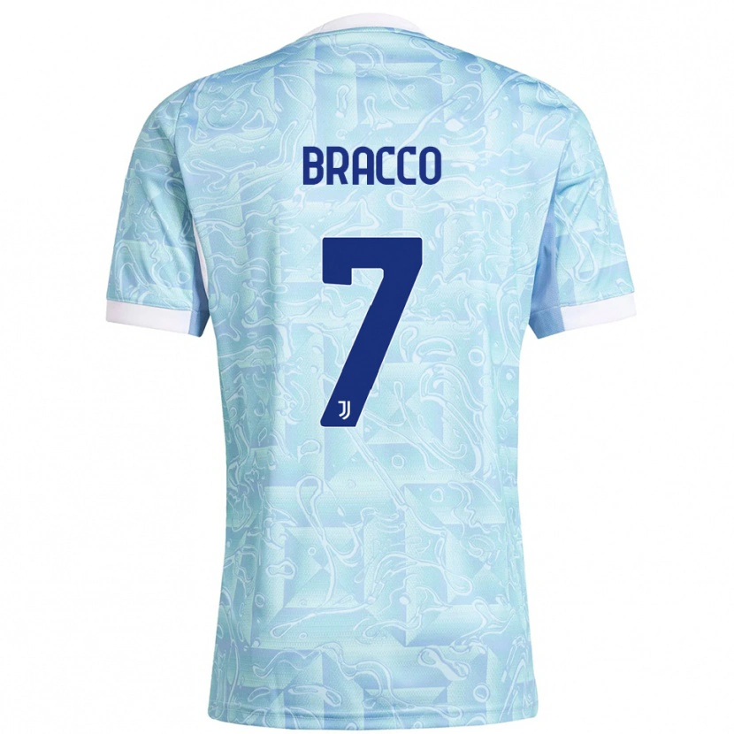 Danxen Damen Luca Bracco #7 Himmelblau Gelb Auswärtstrikot Trikot 2025/26 T-Shirt