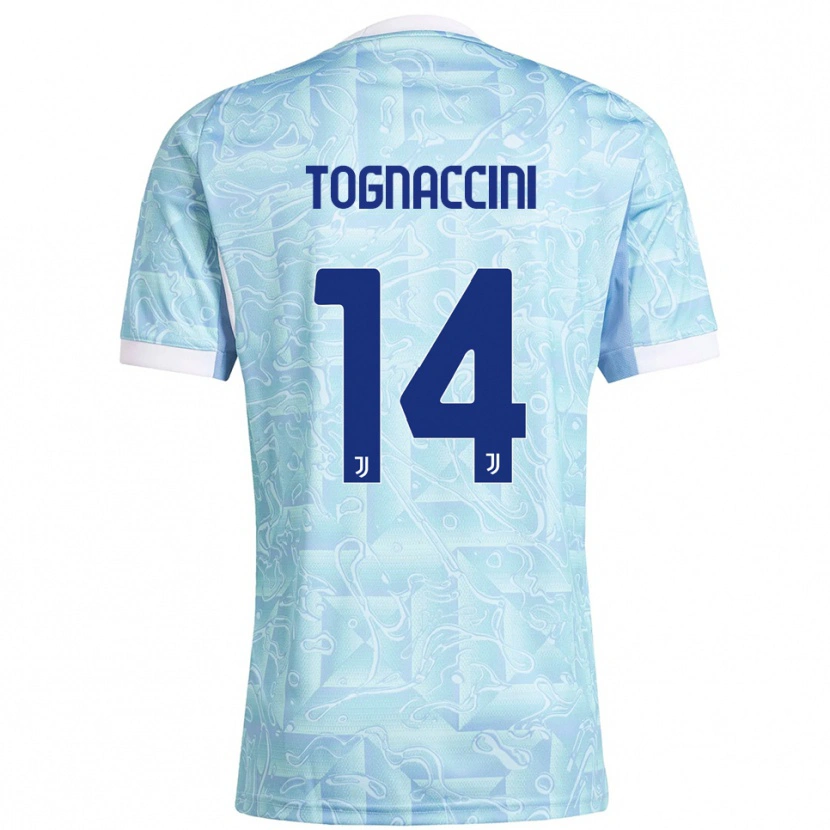 Danxen Damen Vittorio Tognaccini #14 Himmelblau Gelb Auswärtstrikot Trikot 2025/26 T-Shirt