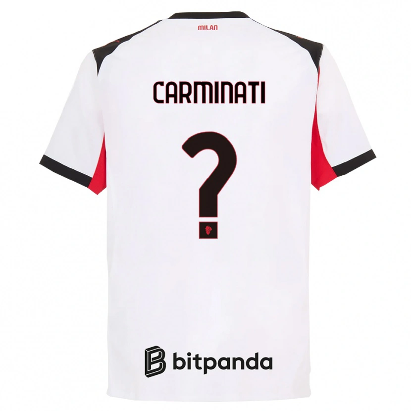 Danxen Damen Diego Carminati #0 Weiß Schwarz Auswärtstrikot Trikot 2025/26 T-Shirt