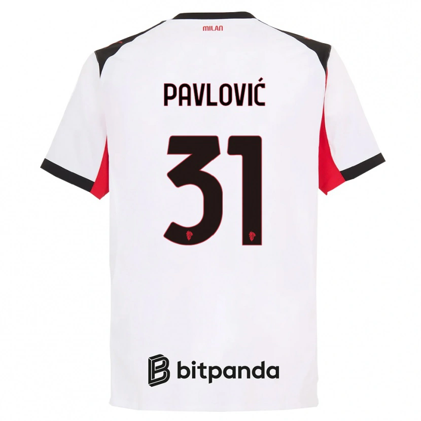 Danxen Damen Strahinja Pavlović #31 Weiß Schwarz Auswärtstrikot Trikot 2025/26 T-Shirt