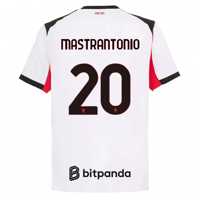 Danxen Damen Davide Mastrantonio #20 Weiß Schwarz Auswärtstrikot Trikot 2025/26 T-Shirt
