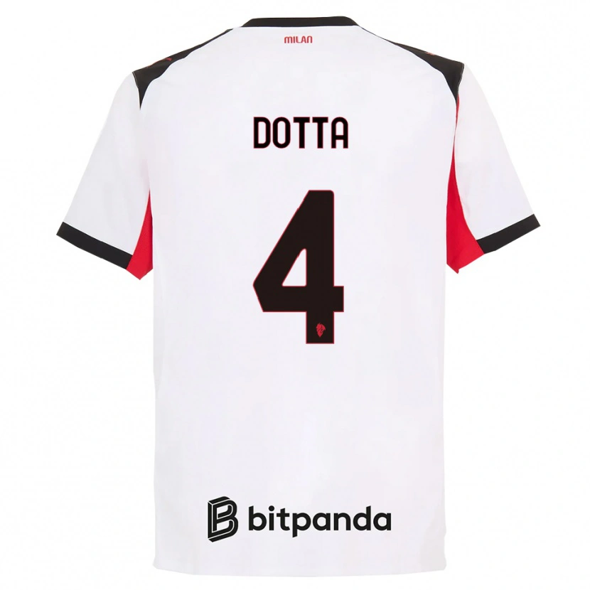 Danxen Damen Cristiano Dotta #4 Weiß Schwarz Auswärtstrikot Trikot 2025/26 T-Shirt