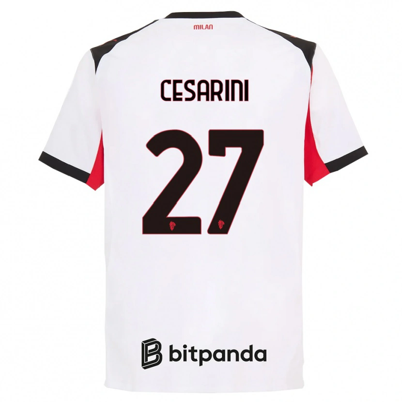 Danxen Damen Erin Maria Patrizia Cesarini #27 Weiß Schwarz Auswärtstrikot Trikot 2025/26 T-Shirt