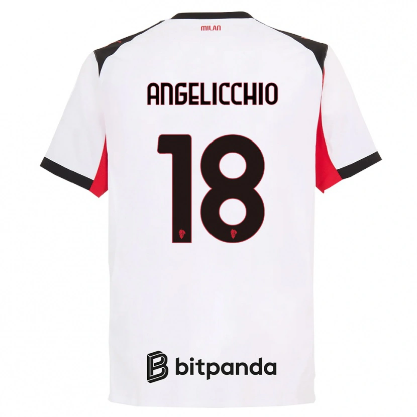 Danxen Damen Mattia Angelicchio #18 Weiß Schwarz Auswärtstrikot Trikot 2025/26 T-Shirt