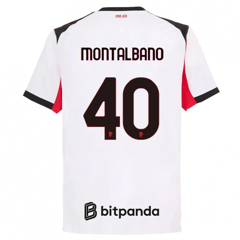 Danxen Damen Nicolo Montalbano #40 Weiß Schwarz Auswärtstrikot Trikot 2025/26 T-Shirt