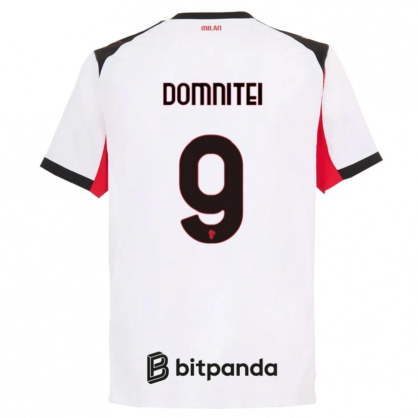 Danxen Damen Francesco Domniței #9 Weiß Schwarz Auswärtstrikot Trikot 2025/26 T-Shirt