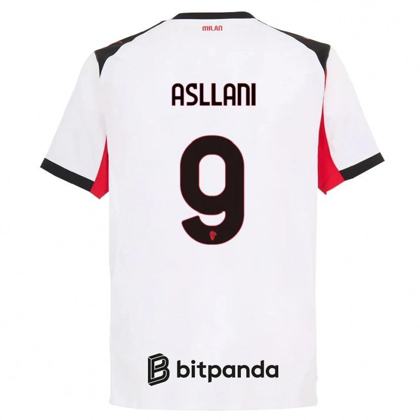 Danxen Damen Kosovare Asllani #9 Weiß Schwarz Auswärtstrikot Trikot 2025/26 T-Shirt