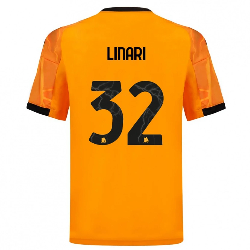 Danxen Damen Elena Linari #32 Orange Schwarz Auswärtstrikot Trikot 2025/26 T-Shirt