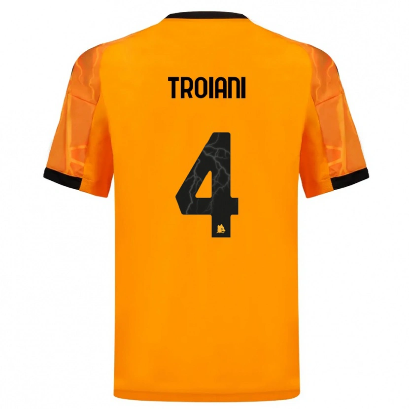 Danxen Damen Nicolò Troiani #4 Orange Schwarz Auswärtstrikot Trikot 2025/26 T-Shirt