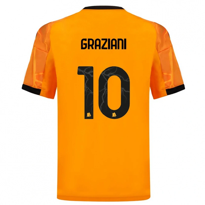 Danxen Damen Leonardo Graziani #10 Orange Schwarz Auswärtstrikot Trikot 2025/26 T-Shirt