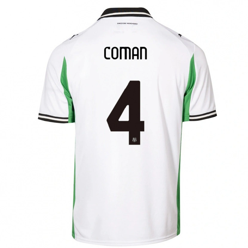 Danxen Damen Rareș Coman #4 Weiß Grün Schwarz Auswärtstrikot Trikot 2025/26 T-Shirt