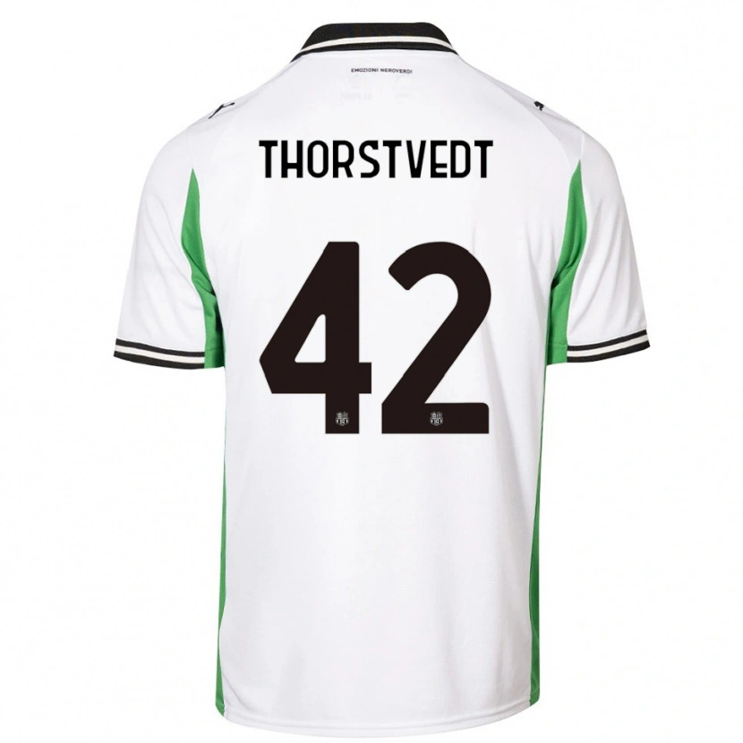 Danxen Damen Kristian Thorstvedt #42 Weiß Grün Schwarz Auswärtstrikot Trikot 2025/26 T-Shirt