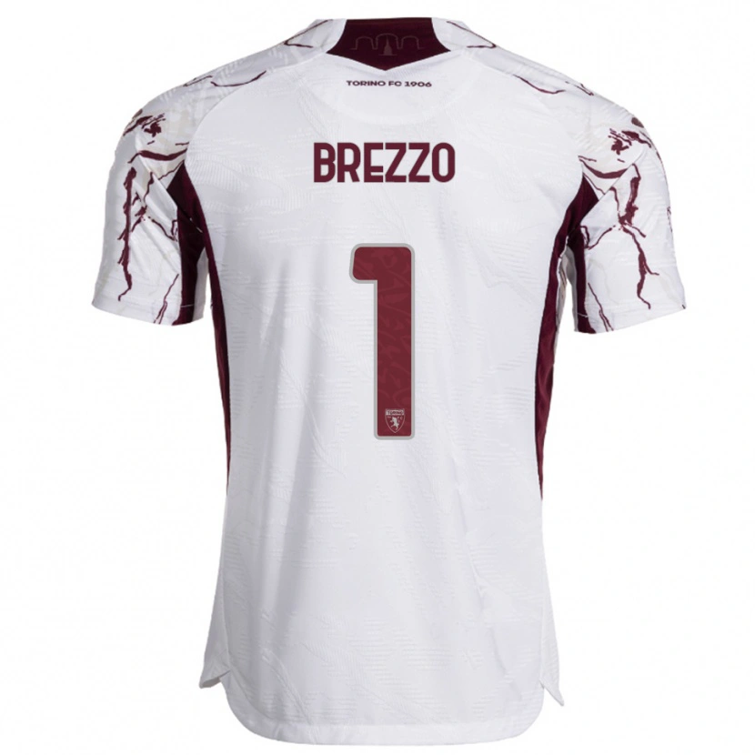 Danxen Damen Matteo Brezzo #1 Weiß Burgunderrot Auswärtstrikot Trikot 2025/26 T-Shirt