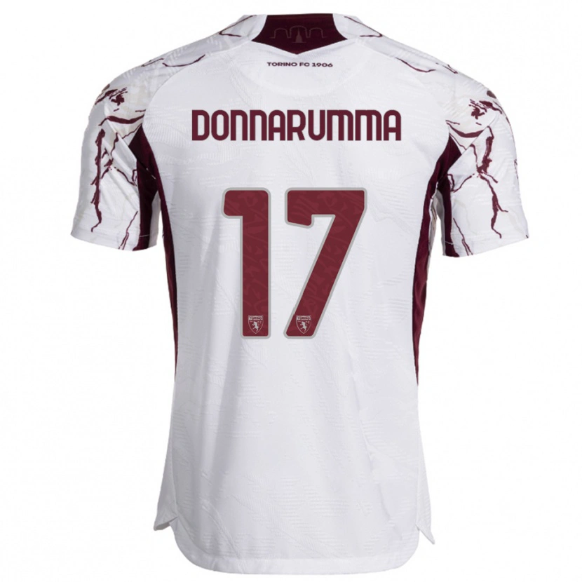 Danxen Damen Antonio Donnarumma #17 Weiß Burgunderrot Auswärtstrikot Trikot 2025/26 T-Shirt