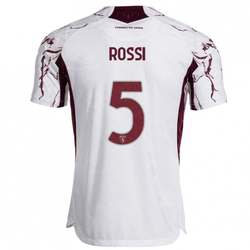 Danxen Damen Simone Rossi #5 Weiß Burgunderrot Auswärtstrikot Trikot 2025/26 T-Shirt