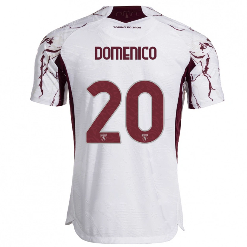 Danxen Damen Domenico Gai #20 Weiß Burgunderrot Auswärtstrikot Trikot 2025/26 T-Shirt