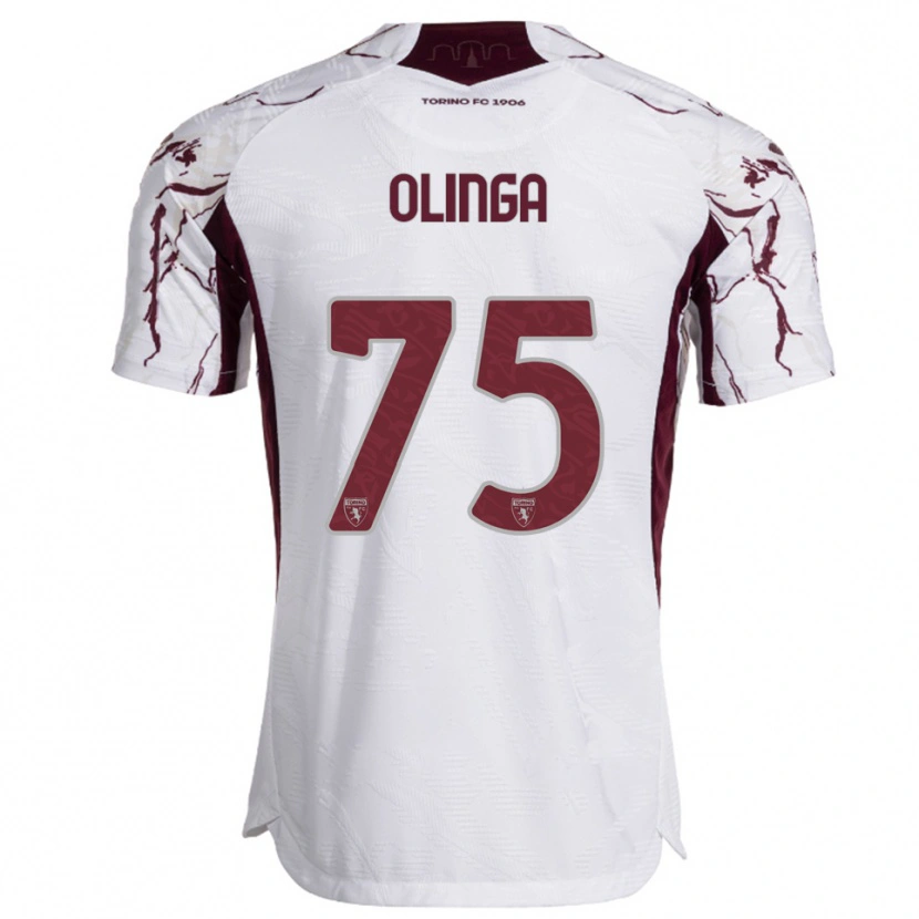 Danxen Damen Kenny Liema Olinga #75 Weiß Burgunderrot Auswärtstrikot Trikot 2025/26 T-Shirt