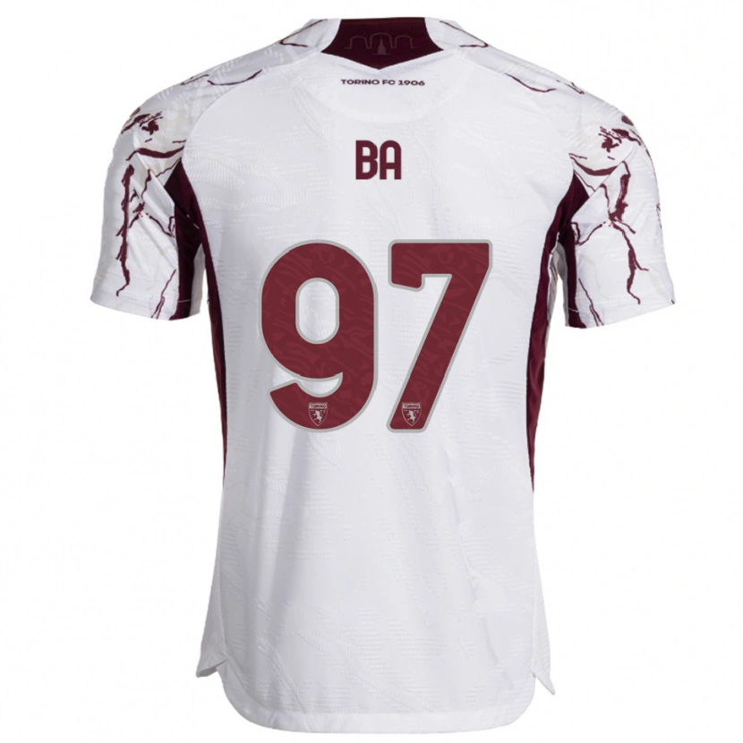 Danxen Damen El-Hadji Ba #97 Weiß Burgunderrot Auswärtstrikot Trikot 2025/26 T-Shirt