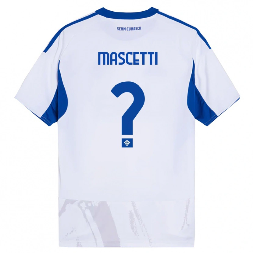 Danxen Damen Francesco Mascetti #0 Weiß Blau Auswärtstrikot Trikot 2025/26 T-Shirt