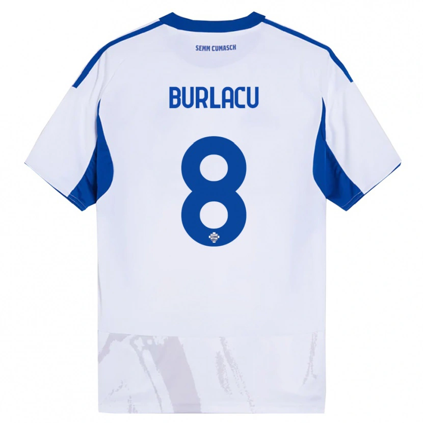 Danxen Damen Sebastian Burlacu #8 Weiß Blau Auswärtstrikot Trikot 2025/26 T-Shirt