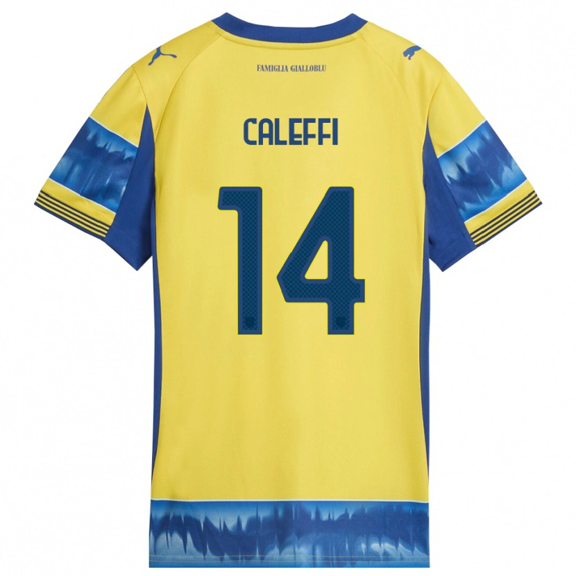 Danxen Damen Riccardo Caleffi #14 Gelb Blau Auswärtstrikot Trikot 2025/26 T-Shirt