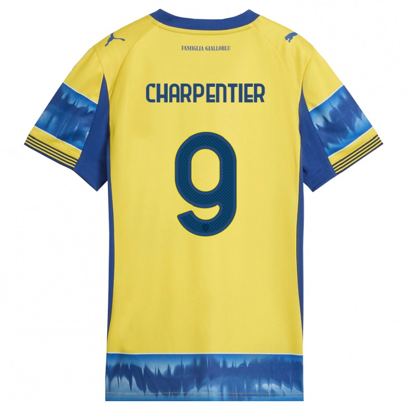 Danxen Damen Gabriel Charpentier #9 Gelb Blau Auswärtstrikot Trikot 2025/26 T-Shirt