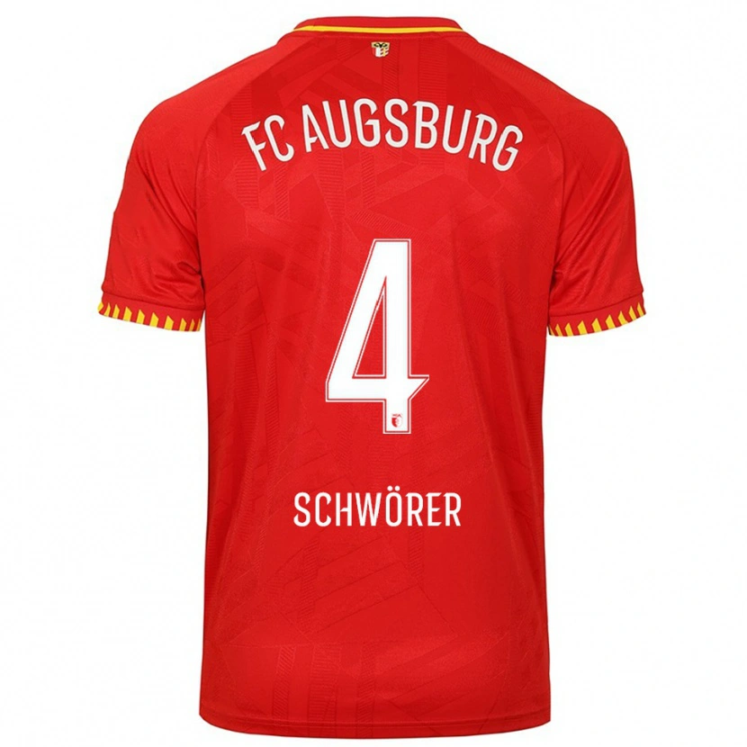 Danxen Damen Julia Schwörer #4 Rot Gelb Auswärtstrikot Trikot 2025/26 T-Shirt