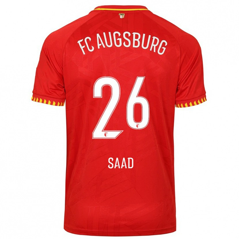 Danxen Damen Elias Saad #26 Rot Gelb Auswärtstrikot Trikot 2025/26 T-Shirt