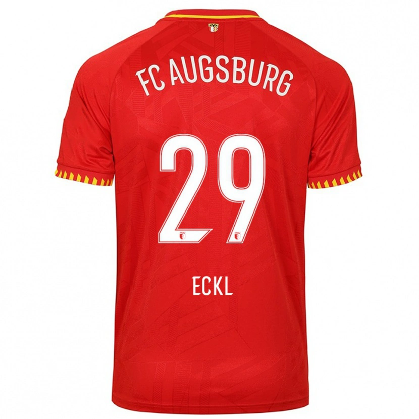 Danxen Damen Florian Eckl #29 Rot Gelb Auswärtstrikot Trikot 2025/26 T-Shirt