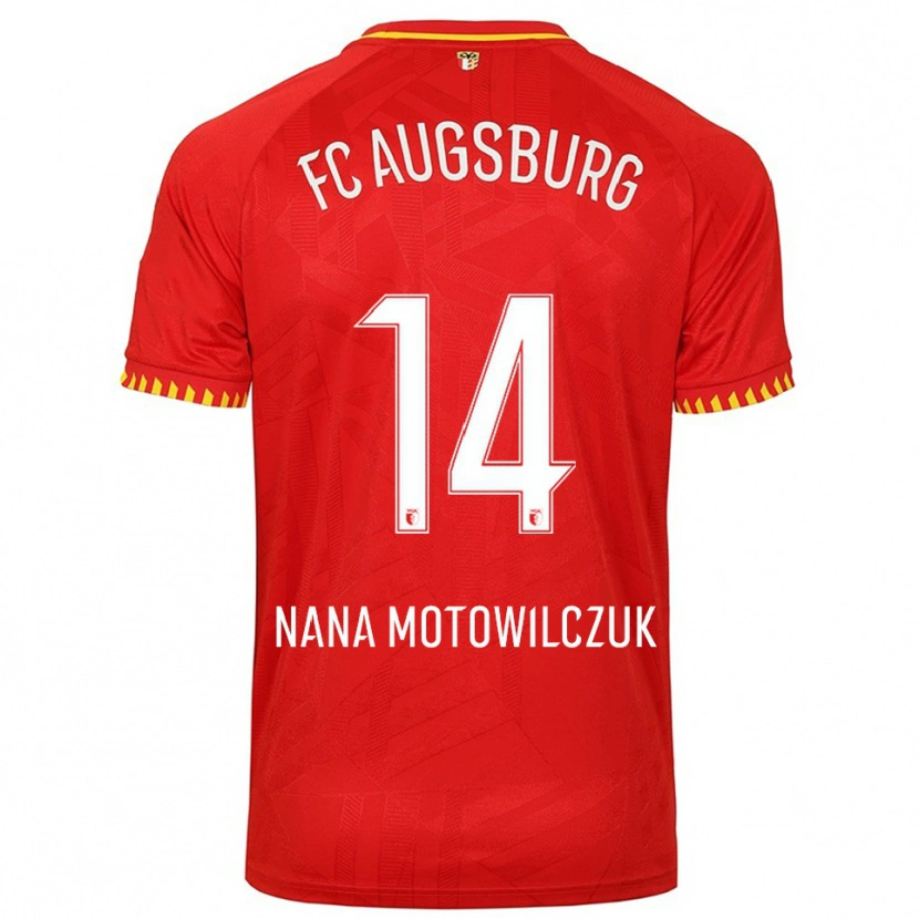 Danxen Damen Kevin Nana Motowilczuk #14 Rot Gelb Auswärtstrikot Trikot 2025/26 T-Shirt