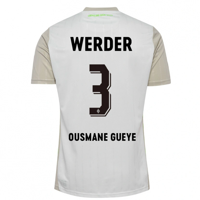 Danxen Damen Papa Ousmane Gueye #3 Weiß Schwarz Auswärtstrikot Trikot 2025/26 T-Shirt