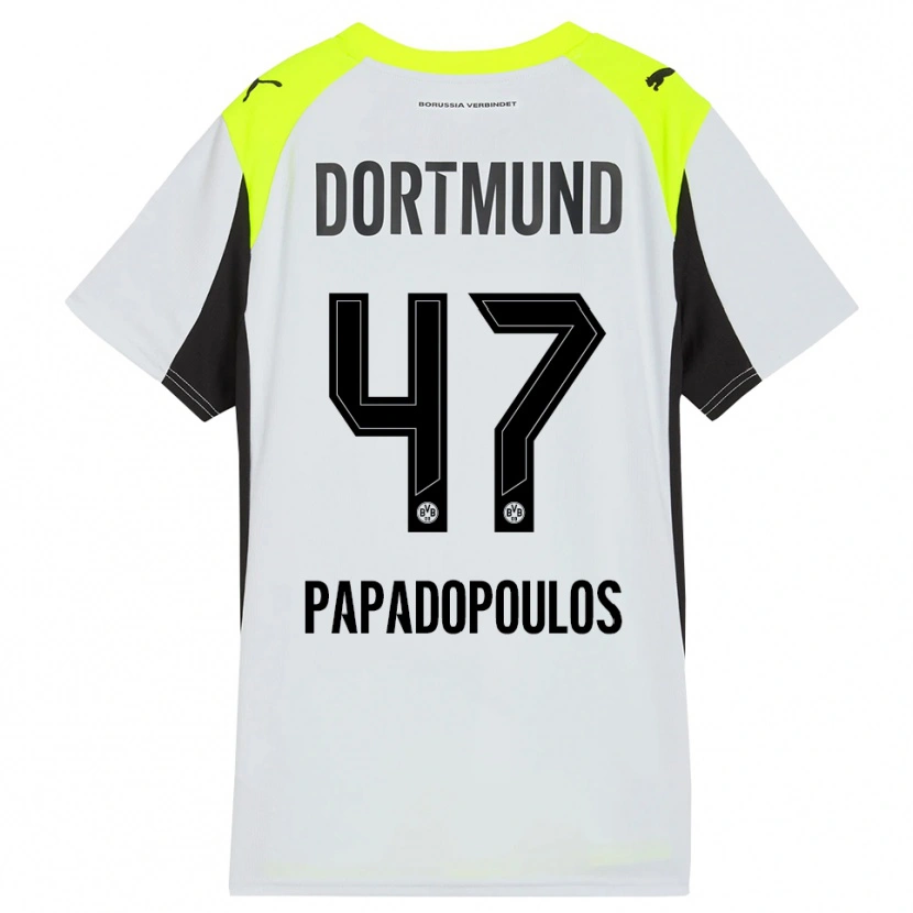Danxen Damen Antonios Papadopoulos #47 Fluoreszierendes Gelb Auswärtstrikot Trikot 2025/26 T-Shirt