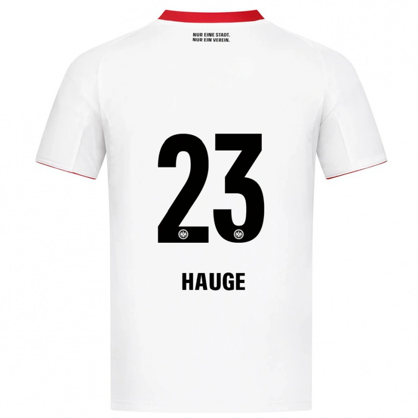 Danxen Damen Jens Petter Hauge #23 Weiß Rot Auswärtstrikot Trikot 2025/26 T-Shirt