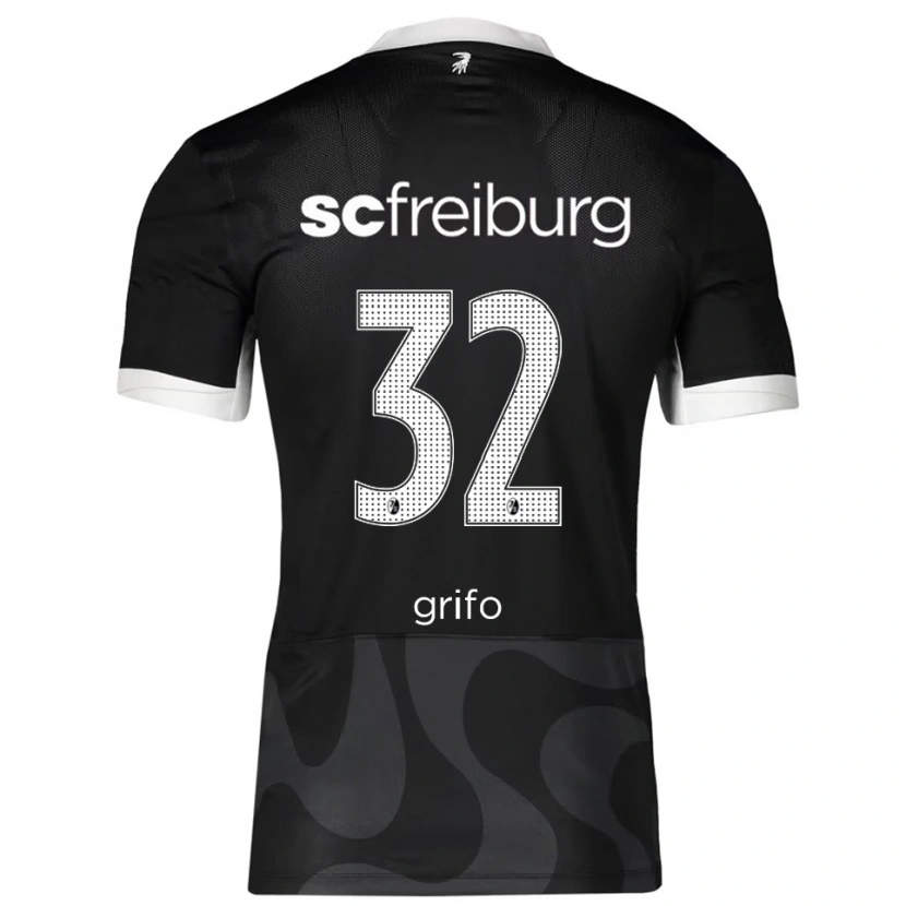 Danxen Damen Vincenzo Grifo #32 Schwarz Weiß Auswärtstrikot Trikot 2025/26 T-Shirt