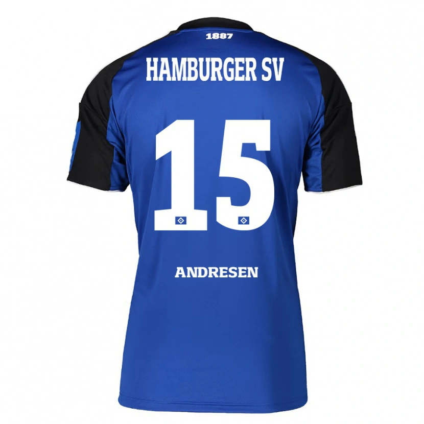 Danxen Damen Bent Andresen #15 Blau Schwarz Auswärtstrikot Trikot 2025/26 T-Shirt